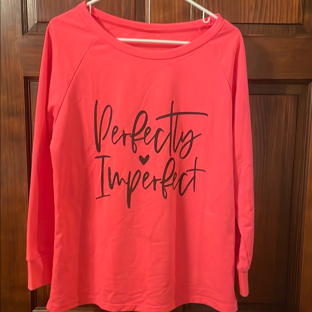 Be Perfectly Imperfect with this Women's Pink Comfy Pullover Sweatshirt